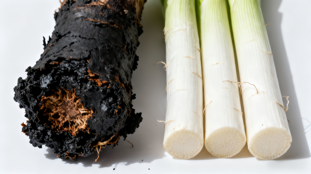Healthy snake plant roots versus rotted roots during root rot recovery