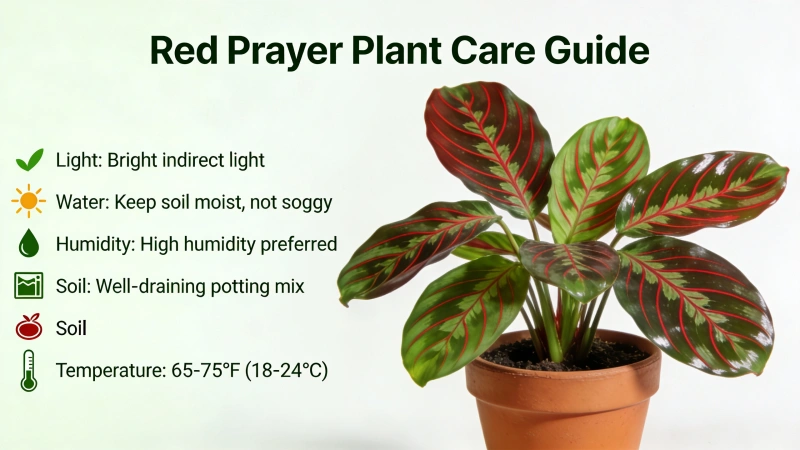 Healthy Red Prayer Plant with distinctive leaf pattern - how to care for a prayer plant