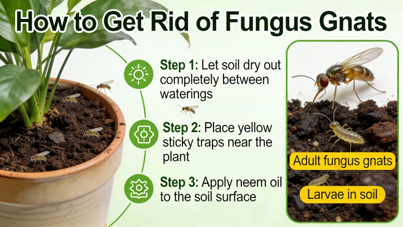Fungus gnats flying around houseplant soil