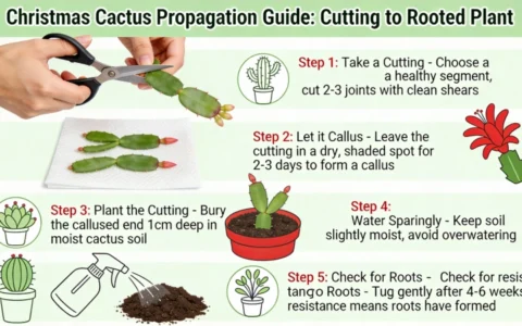 Step by step Christmas cactus propagation from cutting to rooted plant - how to propagate