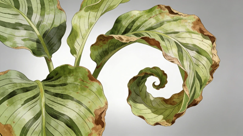 Curling prayer plant leaves - common problem from low humidity