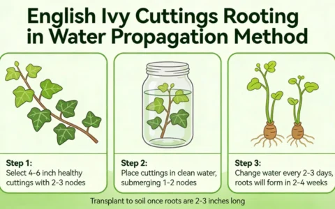 English ivy cuttings rooting in water - propagation method