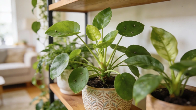 Healthy gnat-free indoor houseplants after treatment