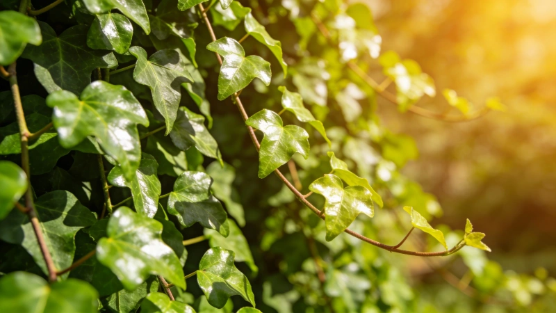 Thriving English ivy with long trailing vines after proper care