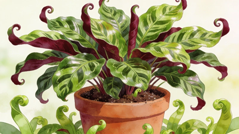 Thriving prayer plant after proper care - beautiful foliage