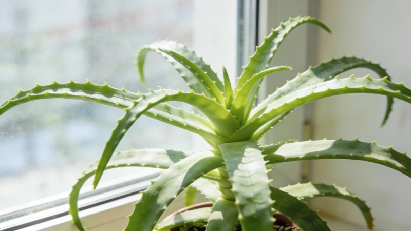 Aloe vera near a south-facing window in bright indirect light