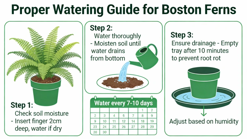 How to water a Boston fern properly - watering demonstration