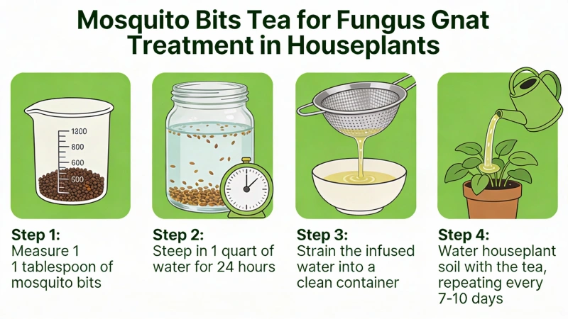 How to make Mosquito Bits tea for treating fungus gnats in houseplants