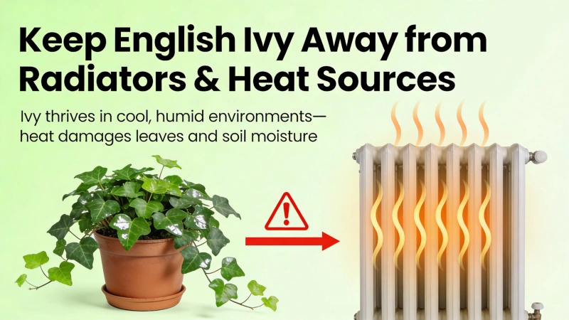 Keep English ivy away from radiators and heat sources