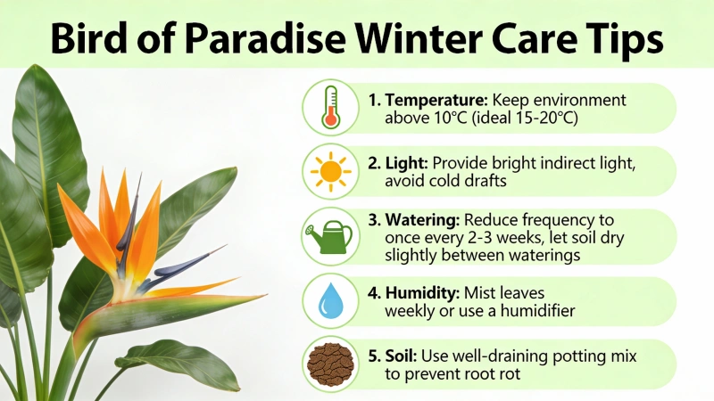 Bird of Paradise winter care tips