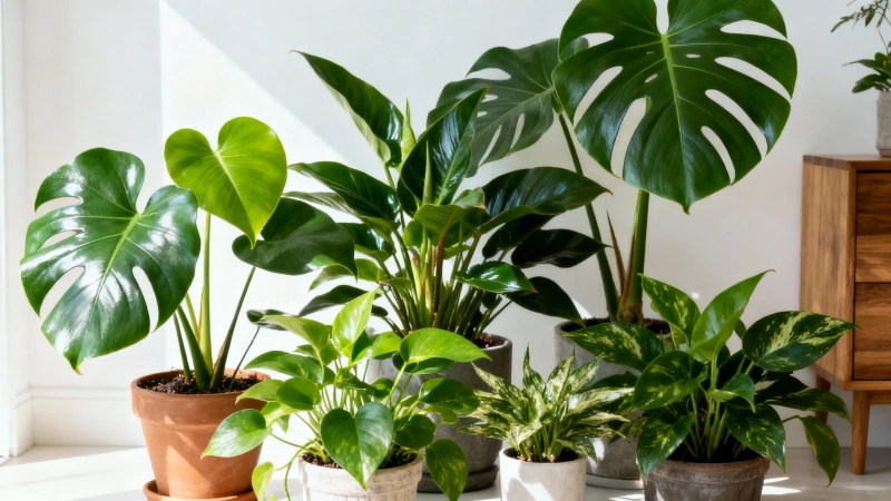 Thriving philodendron collection with multiple healthy plants after proper care
