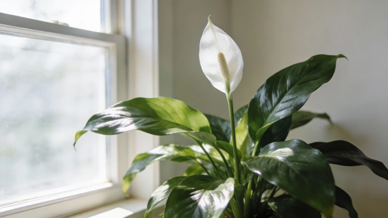 Peace lily near a north-facing window in bright indirect light