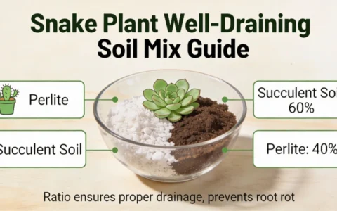 Proper well-draining soil mix for snake plants with perlite and succulent soil